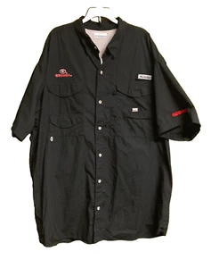 Columbia PFG Shirt Mens XL/16 Ga Bulldogs  Black Vented Fishing Casual Outdoor - Picture 1 of 8