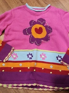 Hanna Andersson Pink Flower Sweater Girls 140/10 - Picture 1 of 14