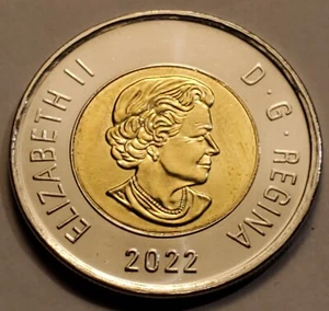 Last Year of Reign Queen Elizabeth 2022 CANADA Two Dollar Toonie Coin - Picture 1 of 4
