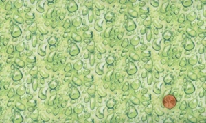 CLEARANCE - 'WATER LILLIES' DROPS ON GREEN FABRIC - CLOTHWORKS - Picture 1 of 1