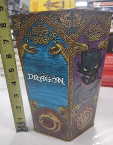 8.5" HOW TO TRAIN YOUR DRAGON Toothless POPCORN BUCKET Movie Exclusive TIN 2025 - Picture 1 of 6
