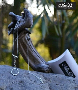 Collar/colgante hecho a mano con plata esterlina genuina. - Imagen 1 de 5