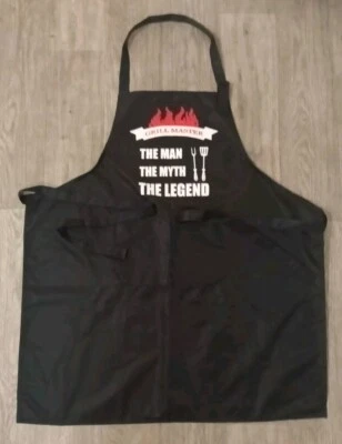 Grill Master The Man The Myth The Legend Funny Kitchen Grilling BBQ  Apron - Image 1 of 3