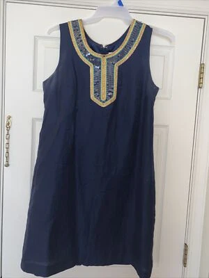 MERONA Sexy & Classy Linen Nylon Lined Dress Heavy Accent Dress Size 14 Foto 1 de 4