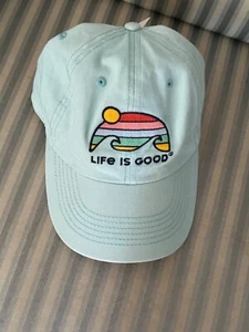 NWT LIFE IS GOOD SUNWASHED CLASSIC CAP "RETRO WAVE STRIPE"...GREAT GIFT. .(OS) - Picture 1 of 3