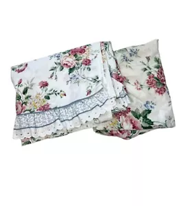 Set lenzuola doppie percalle Waverly vintage Belle Rive floreale cottagecore - Foto 1 di 5