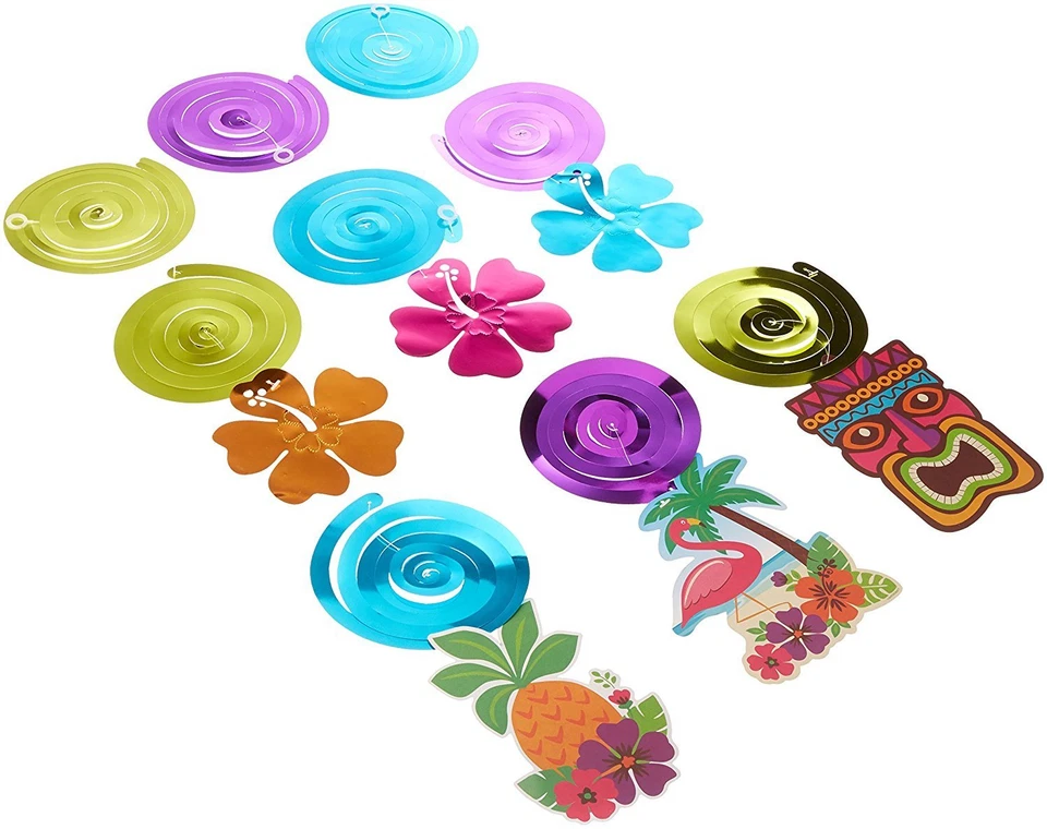 Amscan Bb671384 Summer Luau Foil Swirl Decorations -each