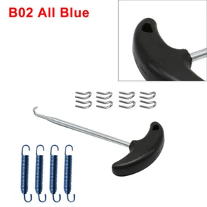 Tubo Scarico Marmitta Montaggio Molle Ganci Set Link Acciaio Inox Tutto Blu mo - Foto 1 di 4