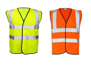 Neu Erwachsene Warnschutz Warnweste Weste Sicherheit gelb orange reflektierend - Bild 1 von 3