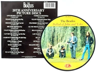 NEW! Beatles Picture Disc 7" Vinyl Ballad of John And Yoko The 20th Anniversary - Image 1 of 2