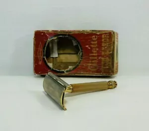 Vintage Gillette Rasiermesser Goldton - Bild 1 von 12