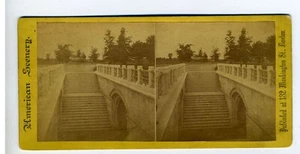 STEREOVIEW – STAIRS TO THE MARBLE BRIDGE CENTRAL PARK NY - Picture 1 of 2