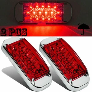 2x LED 6" Reflective Rectangle Side Marker Red Lights Truck Trailer RV Tail Lamp - Picture 1 of 10