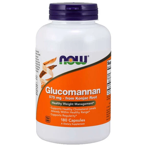 Glucomannan 575mg 180 cápsulas Now Foods de Konjac Root Kosher - Imagem 1 de 2