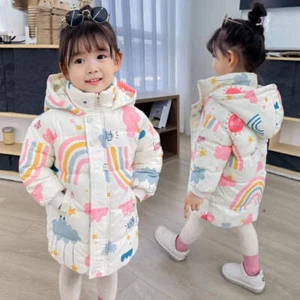 New Girls Boys Down Jacket Winter Coats Children Clothes Hooded Windbreaker Coat - Picture 1 of 20