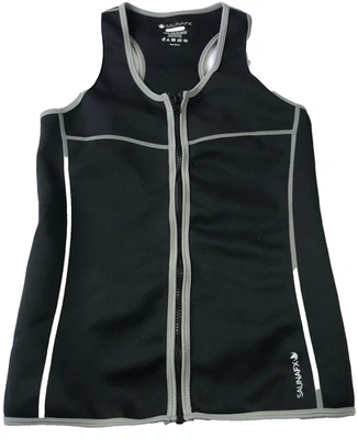 Chaleco de entrenamiento de ejercicio SaunaFX para mujer talla M negro neopreno sauna cremallera completa nuevo sin etiquetas Foto 1 de 4