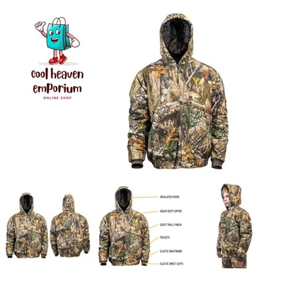 Youth Insulated Camo Hunting Jacket - Realtree Edge, Perfect for Cold Weather - Image 1 of 4