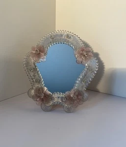 VENEZIANISCHER SPIEGEL VINTAGE MURANOGLAS Kosmetikspiegel Vintage - Bild 1 von 6