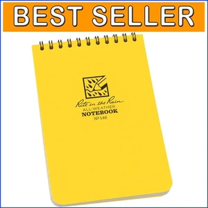 Weatherproof 4" x 6" Top Spiral Notebooks - 6 Pack, Yellow - All-Weather Writing - Picture 1 of 2