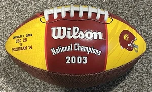 USC Trojaner 2003 National Champions Wilson Football Junior Größe mit Saisonstatistiken - Bild 1 von 4