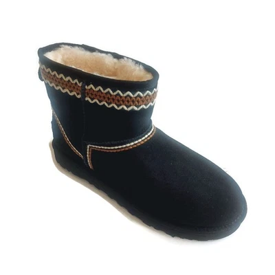 UGG Classic Mini Atherson Hombres Talla 11 Mujeres Talla 12 Cuero Gamuza Bota Negra Foto 1 de 4