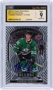 Thomas Harley Stars Signed 2020-21 Upper Deck Allure #95 CGC 9/10 Rookie Card - Picture 1 of 3