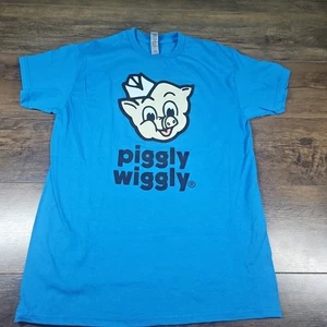Piggly Wiggly Shirt Mens M Blue Gildan Heavy Cotton Just Another Day In Pigadise - Picture 1 of 6