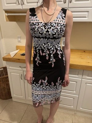 Cartise black W Floral Embroidery Dress, New W Tags, Size 2 Retail $349 - Image 1 of 3