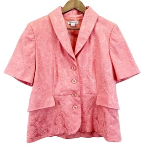 Pendleton Peplum Brocade Floral Blazer Size 14 Cottagecore Spring Feminine - Picture 1 of 9