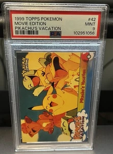 1999 TOPPS POKEMON THE MOVIE EDT PIKACHU'S VACATION - #42 MOVIE EDITION PSA 9 - Picture 1 of 2