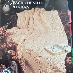 CROCHET Annie’s Afghan Quilt Club ~ “Peach Chenille Afghan” ~ PATTERN ~ - Picture 1 of 2