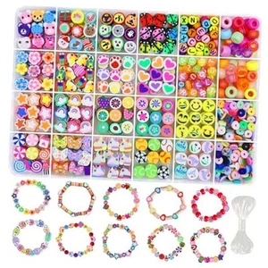 660PCS Polymer Clay Beads Bracelet Making kit, 24 Style Cute Fun Clay Beads, - Picture 1 of 7