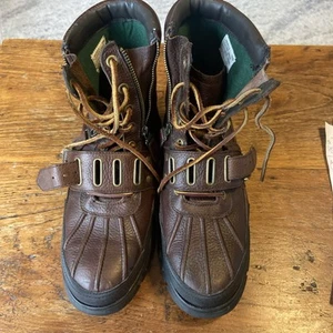 Polo Ralph Lauren Andres III Braun Schnürstiefel Reißverschluss Schnalle Herren Größe 10,5 D - Bild 1 von 6