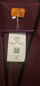 Traje Mary Crafts Mujer Blazer Talla 22 Granate Ponte Tejido Plano Cónico Chaqueta Nuevo con Etiquetas - Imagen 1 de 9
