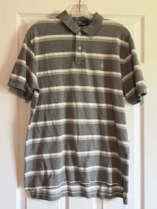 Polo Ralph Lauren Herren Kurzarm Poloshirt grau gestreift Größe L - Bild 1 von 6