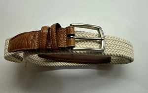 Martin Dingman geflochtener Herren Gürtel Farbe ist Leinen Größe 48 Neu mit Etikett  - Bild 1 von 7