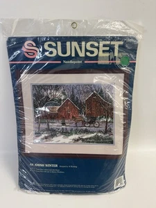 Sunset An Amish Winter Needlepoint Kit by Al Koenig - Picture 1 of 4