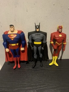 DC Justice League Batman Flash Superman 10" Inch Action Figure Lot 2003 Mattel - Picture 1 of 5