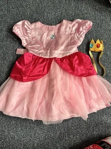 Mario Princess Peach Girls Costume Size 80 Pretend Play Halloween 18-2years - Picture 1 of 3