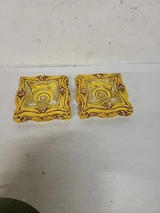 2 Vintage 1974 Jaru California Pottery 2 Piece Ashtray RARE - Picture 1 of 8