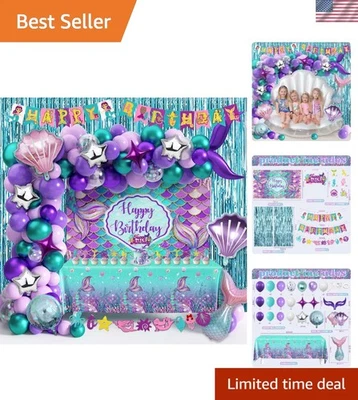 Suprimentos para festas de sereia de alta qualidade 109 peças para celebrações inesquecíveis - Imagem 1 de 4