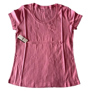 New York & Co. T-Shirt Pink Scoop Beaded Neck Trim Stretch Women's XL - Picture 1 of 4