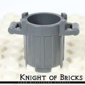 LEGO Minifigure DARK GRAY Trash Can 4 Cover Holders Container Garbage Barrel - Picture 1 of 4