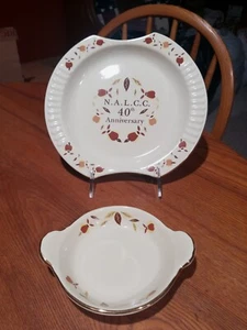 Jewel Tea Autumn Leaf NALCC Egg Dish and 40th Anniversary Plate - Picture 1 of 7