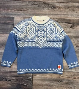 Dale of Norway Scandinavian Ski Pure New Wool Men's Blue Sweater Jumper Size XS - Picture 1 of 7
