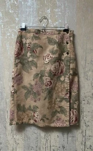 Jones New York Spot Women's Skirt Wrap Linen Rose Print Size 10 - Picture 1 of 4