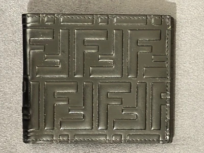 FENDI Cartera Hombre Cuero Repujado FF Negro Foto 1 de 4