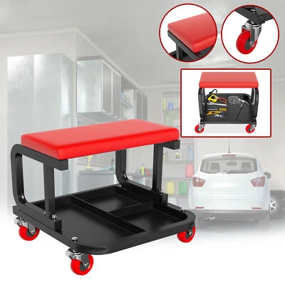 Werkstatthocker Werkstattsitz Rollhocker Werkstattstuhl mit Werkzeugablage 150kg - Bild 1 von 4