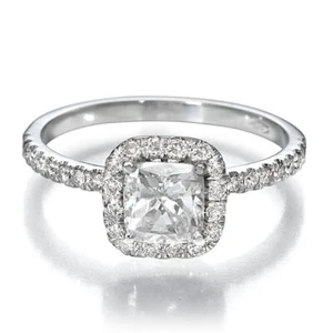 2 Carat Wedding Cushion Cut Diamond Engagement Ring D/VS2-SI1 14K White Gold - Picture 1 of 6