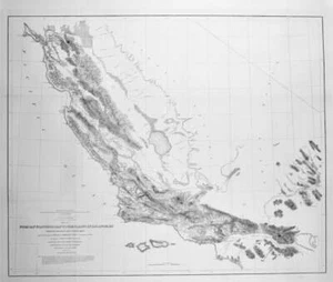 1855 / ORIGINAL KARTE / SAN FRANCISCO BAY NACH LOS ANGELES / LEINENRÜCKEN - Bild 1 von 5